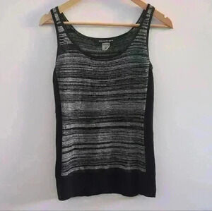 🌴2/$25🌴BIANCA NYGARD |  Women's Black with Silver Metallics Tank Style Sweater